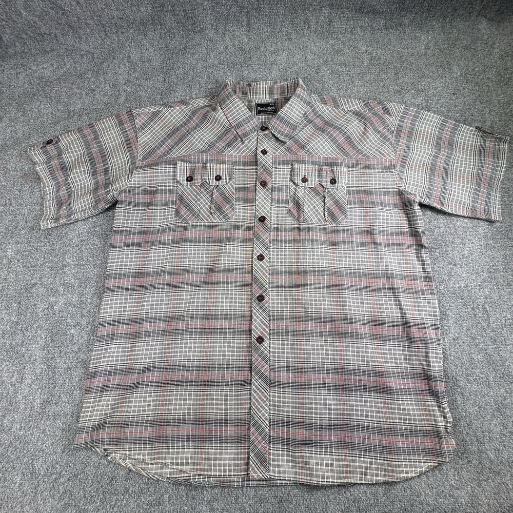 Evolution In‎ Design Shirt Men 6XL Black Red Plaid Western Classic Streetwear